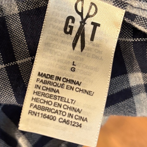 🤯 Goodthreads Plaid Button‑Down – Navy + Gray + White (Size Large) - Picture 5 of 8